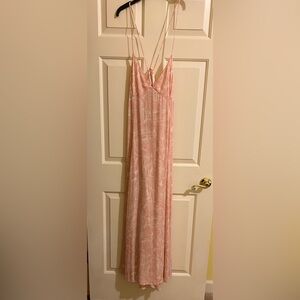Peach and ivory maxi dress, size large